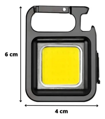 Linterna Led Recargable Con Llavero Y Destapador Imán Blanco Negro — foto 2