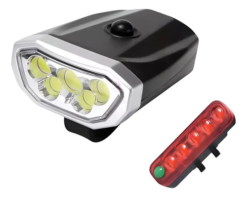 Luces De Bicicleta Delantera Y Trasera Recargable Por Usb Negro