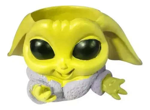 Macetero De Cerámica Diseño Baby Yoda 10cm Verde Baby Yoda — foto 2