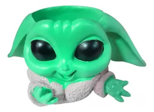 Macetero De Cerámica Diseño Baby Yoda 10cm Verde Baby Yoda — foto 3