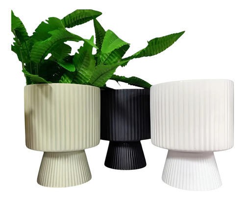 Macetero Moderno De Cerámica 17cm Decoración Varios