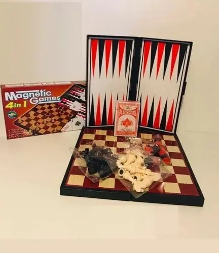 Magnetic Games Juego De Mesa Magnético 4 En 1 Ludo Damas Aje — foto 3