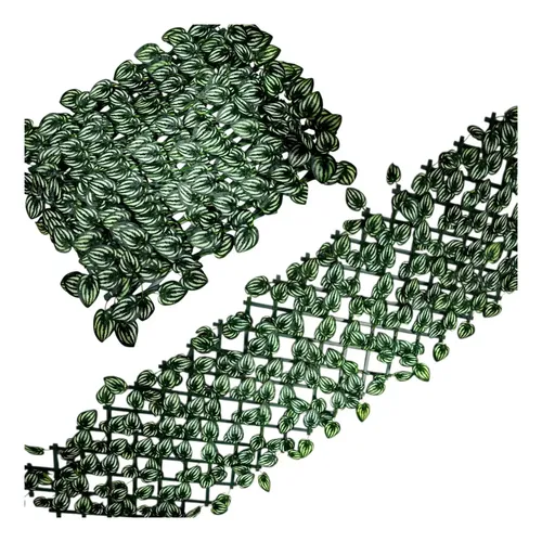 Malla Expandible Trilach Hojas Peperomia Artificial 2mx70cm Verde