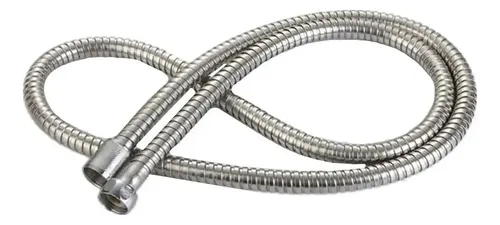 Manguera Flexible Ducha 2 M Acero Inoxidable Con Soporte Plateado