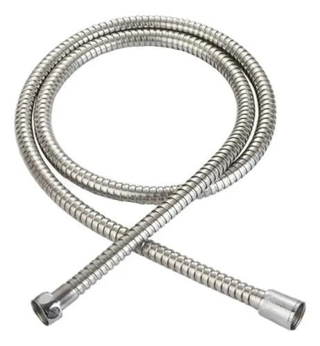 Manguera Flexible Ducha 2 M Acero Inoxidable Con Soporte Plateado — foto 2
