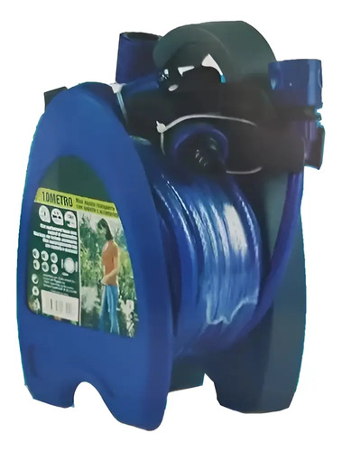 Manguera Jardin Para Riego Con Soporte Y Conectores 10metros Color Azul — foto 2