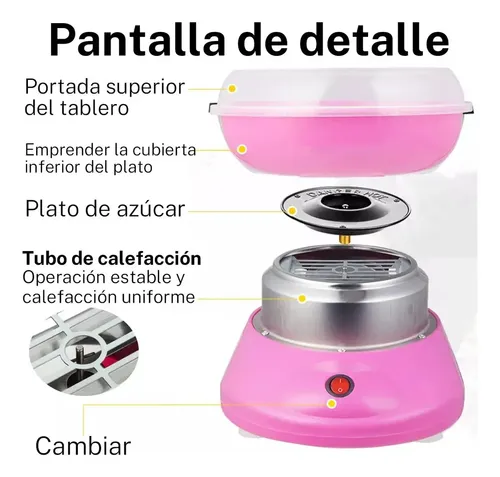Máquina Algodón De Azúcar Eléctrico Caramelo 500w Color Rosa — foto 8