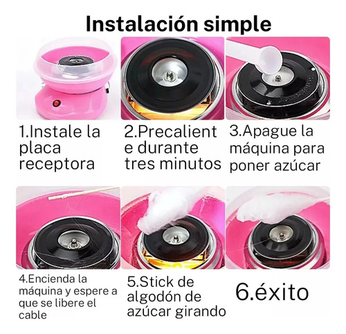 Máquina Algodón De Azúcar Eléctrico Caramelo 500w Color Rosa — foto 9