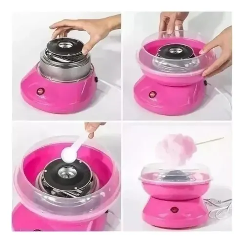 Máquina De Algodón De Azúcar Eléctrica Dulces Para Fiestas Rosa — foto 4