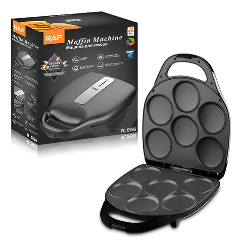 Maquina De Muffins Mini Panqueques Arepas Pasteles 1400w Negro