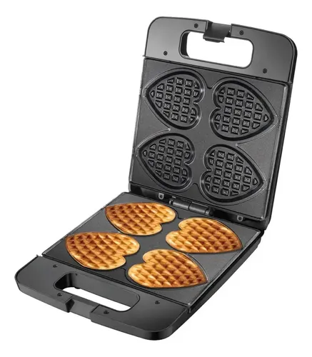 Máquina De Waffles En Forma De Corazones 1400w Plateado — foto 2