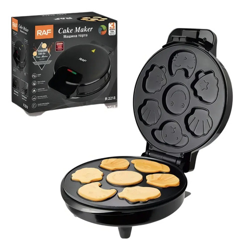Maquina Para Hacer Hot Cake Con Formas Raf Antiadherente Color Negro