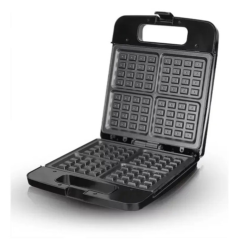 Maquina Para Wafles Wafflera 1400w 4 Wafles Wafer Negro
