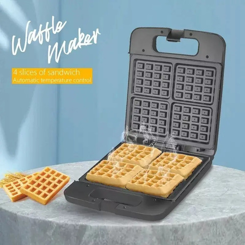 Maquina Para Wafles Wafflera 1400w 4 Wafles Wafer Negro — foto 4