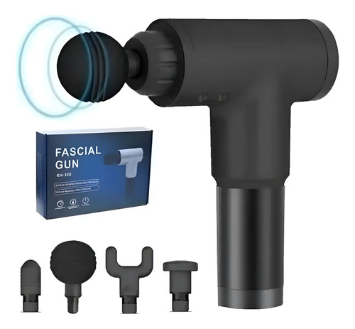 Masajeador Muscular Fascial Gun 6 Velocidades Negro