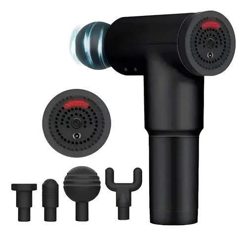 Masajeador Muscular Fascial Gun 6 Velocidades Negro — foto 3