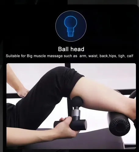 Masajeador Muscular Pistola 4 Accesorios Fascial Gun Plateado/negro — foto 4