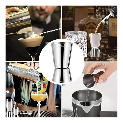 Medidor Tragos Jigger Dosificador De Onza Bartender 15-30ml Plateado — foto 4