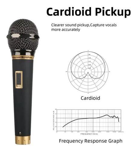 Micrófono Alámbrico Karaoke Profesional Cardioide Voz Varios — foto 5