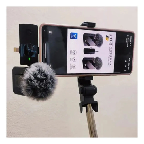 Micrófono Para Teléfono Inalámbrico iPhone/android Tipo C Negro Y Gris — foto 3