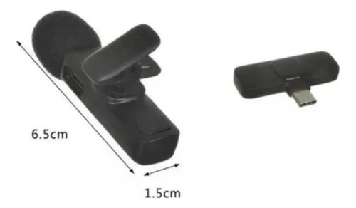 Micrófonos Solapa Inalámbrico Tipo C Para Pc Celular K8 Negro — foto 2