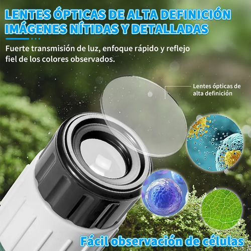 Microscopio Optico Infantil 1200x Juguete Educativo Niños Hd Blanco — foto 4