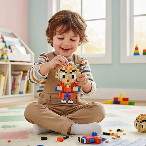 Mini Bloques Didácticos Figura En 3d Armables +500 Krilin — foto 2