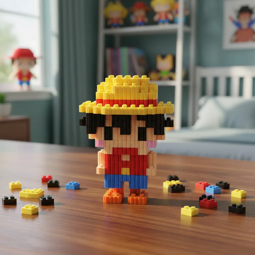 Mini Bloques Didácticos Figura En 3d Armables +500 Monkey D Luffy — foto 2