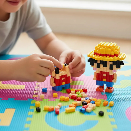 Mini Bloques Didácticos Figura En 3d Armables +500 Monkey D Luffy — foto 3