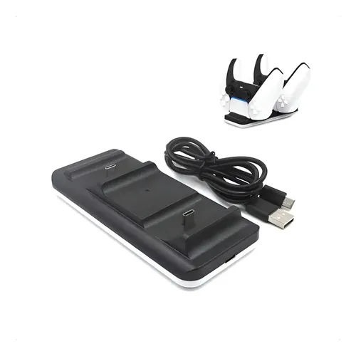 Mini Cargador Ps5 Rápido Doble Dos Mandos Para Ps5 Control Negro