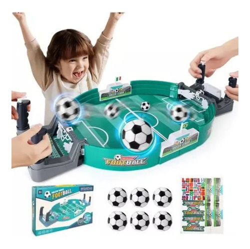 Mini Futbolín De Tablero Juegos Fútbol Juguete Mesa Niños Verde