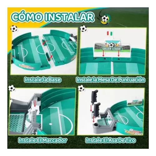 Mini Futbolín De Tablero Juegos Fútbol Juguete Mesa Niños Verde — foto 6