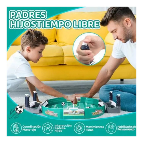 Mini Futbolín De Tablero Juegos Fútbol Juguete Mesa Niños Verde — foto 7