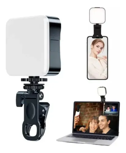 Mini Luz Led Con Clip Para Selfies Celular Tablet Laptop Negro — foto 6
