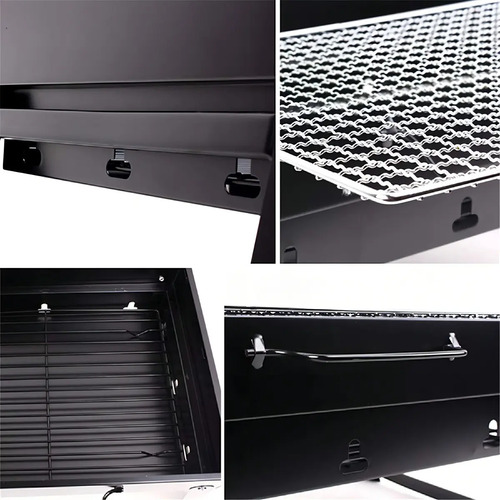 Mini Parrilla Eléctrica Plegable Para Asados Portátil Negro — foto 3