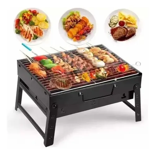 Mini Parrilla Eléctrica Plegable Para Asados Portátil Negro — foto 4