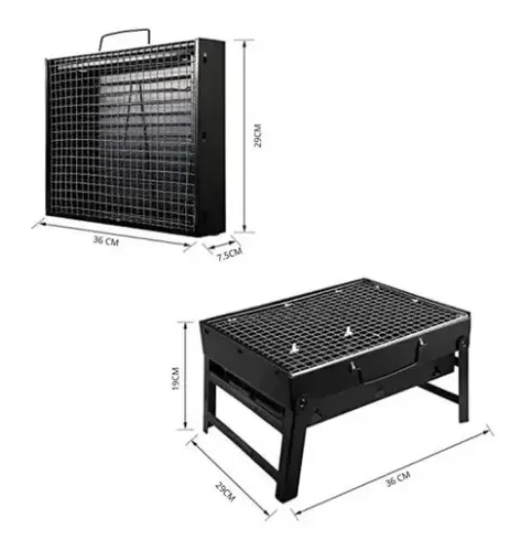 Mini Parrilla Eléctrica Plegable Para Asados Portátil Negro — foto 7