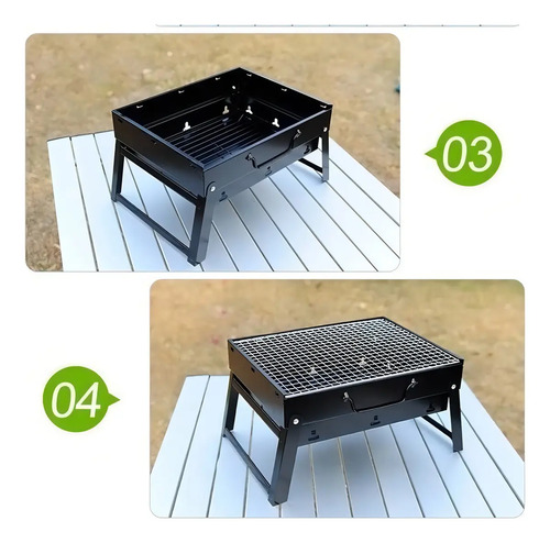 Mini Parrilla Eléctrica Plegable Para Asados Portátil Negro — foto 9
