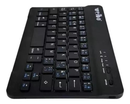 Mini Teclado Inalambrico Bluetooth Recargable Wb-3000 Weibo Negro Español Latinoamérica — foto 2