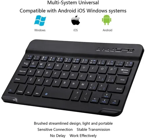 Mini Teclado Inalámbrico Weibo Bluetooth Mini Bat Recargable Color Del Teclado Negro Idioma Español Latinoamérica Español De Latinoamérica — foto 2