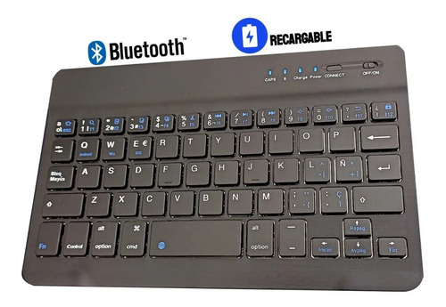 Mini Teclado Inalámbrico Weibo Bluetooth Mini Bat Recargable Color Del Teclado Negro Idioma Español Latinoamérica Español De Latinoamérica — foto 3