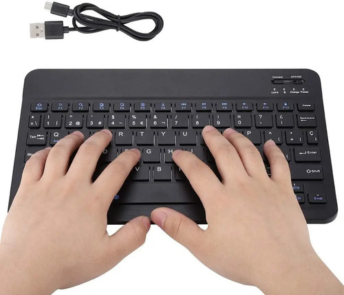 Mini Teclado Inalámbrico Weibo Bluetooth Mini Bat Recargable Color Del Teclado Negro Idioma Español Latinoamérica Español De Latinoamérica — foto 4