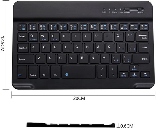 Mini Teclado Inalámbrico Weibo Bluetooth Mini Bat Recargable Color Del Teclado Negro Idioma Español Latinoamérica Español De Latinoamérica — foto 6