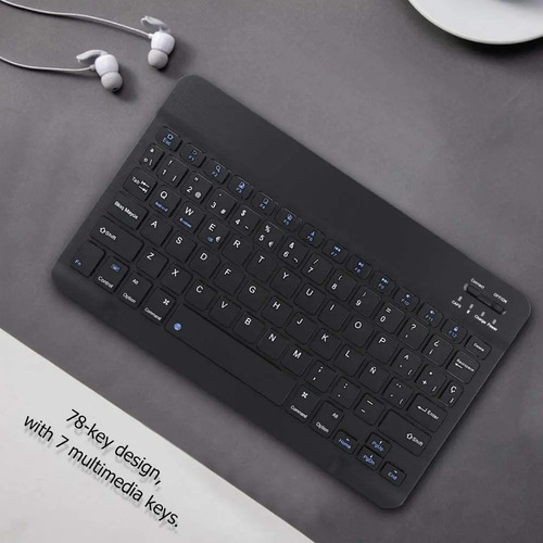 Mini Teclado Inalámbrico Weibo Bluetooth Mini Bat Recargable Color Del Teclado Negro Idioma Español Latinoamérica Español De Latinoamérica — foto 7