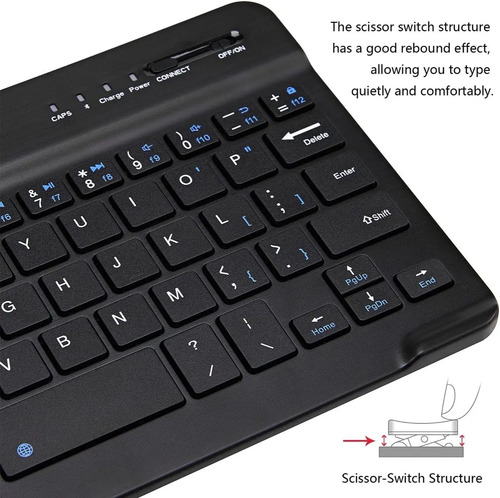 Mini Teclado Inalámbrico Weibo Bluetooth Mini Bat Recargable Color Del Teclado Negro Idioma Español Latinoamérica Español De Latinoamérica — foto 8