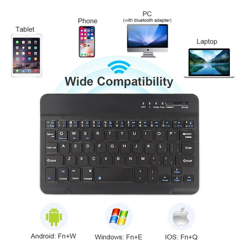 Mini Teclado Inalámbrico Weibo Bluetooth Mini Bat Recargable Color Del Teclado Negro Idioma Español Latinoamérica Español De Latinoamérica — foto 9