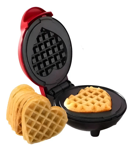 Mini Waflera De Corazón Maquina Para Mini Wafles  Rojo