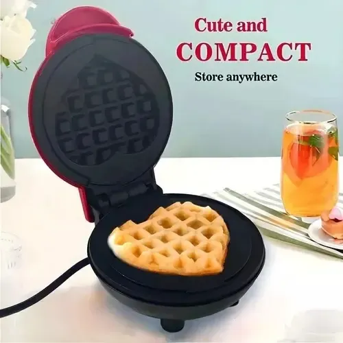 Mini Waflera De Corazón Maquina Para Mini Wafles  Rojo — foto 4