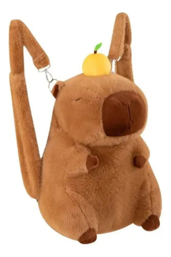 Mochila De Peluche Capibara 35 Cm Kawaii Café — foto 2