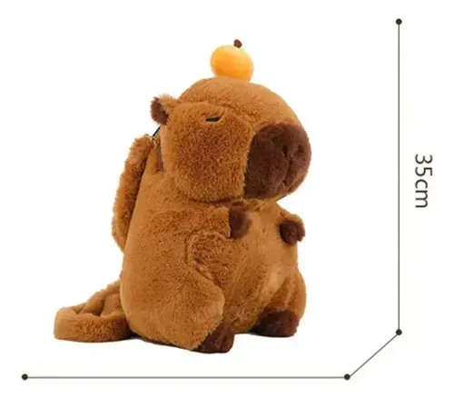 Mochila De Peluche Capibara 35 Cm Kawaii Café — foto 3